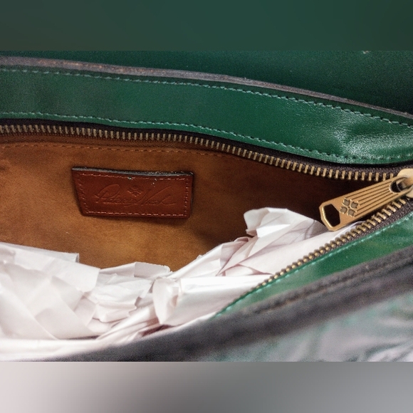 NWT Patricia Nash Tooled Leather Rienzo Satchel Shoulder Bag, Soft Green - Picture 12 of 15